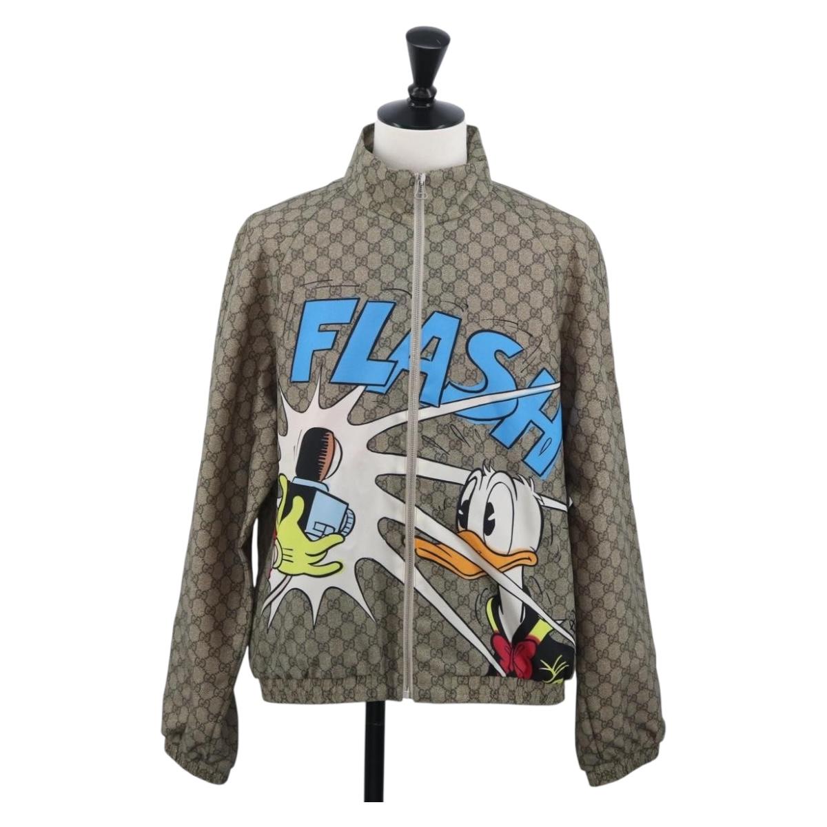 GUCCI GG Supreme Donald Duck Blouson PVC Beige Auth 167030SM