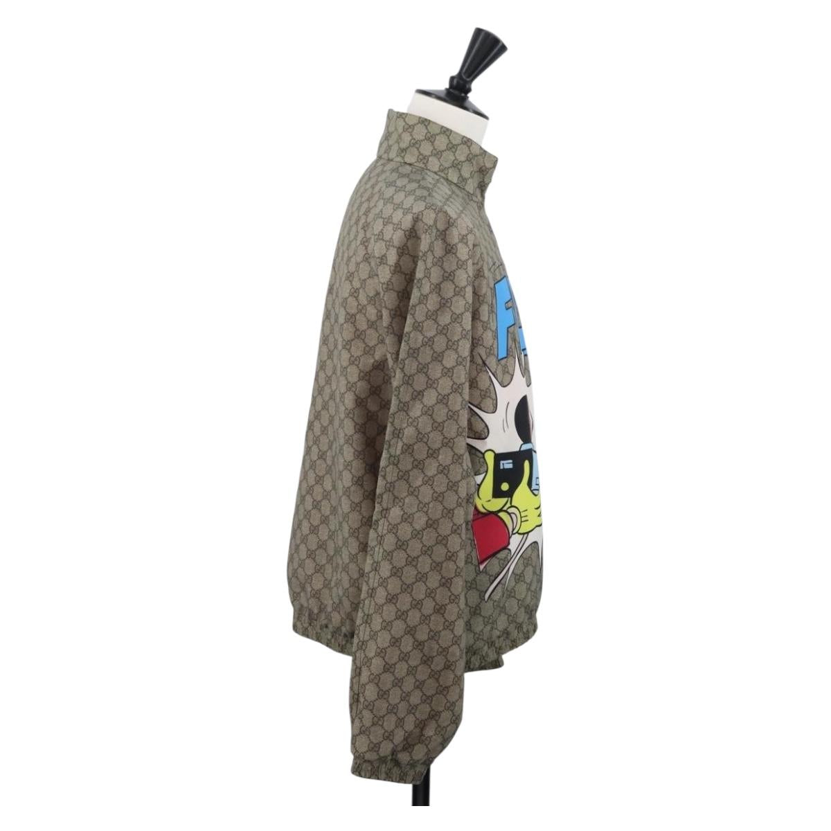 GUCCI GG Supreme Donald Duck Blouson PVC Beige Auth 167030SM