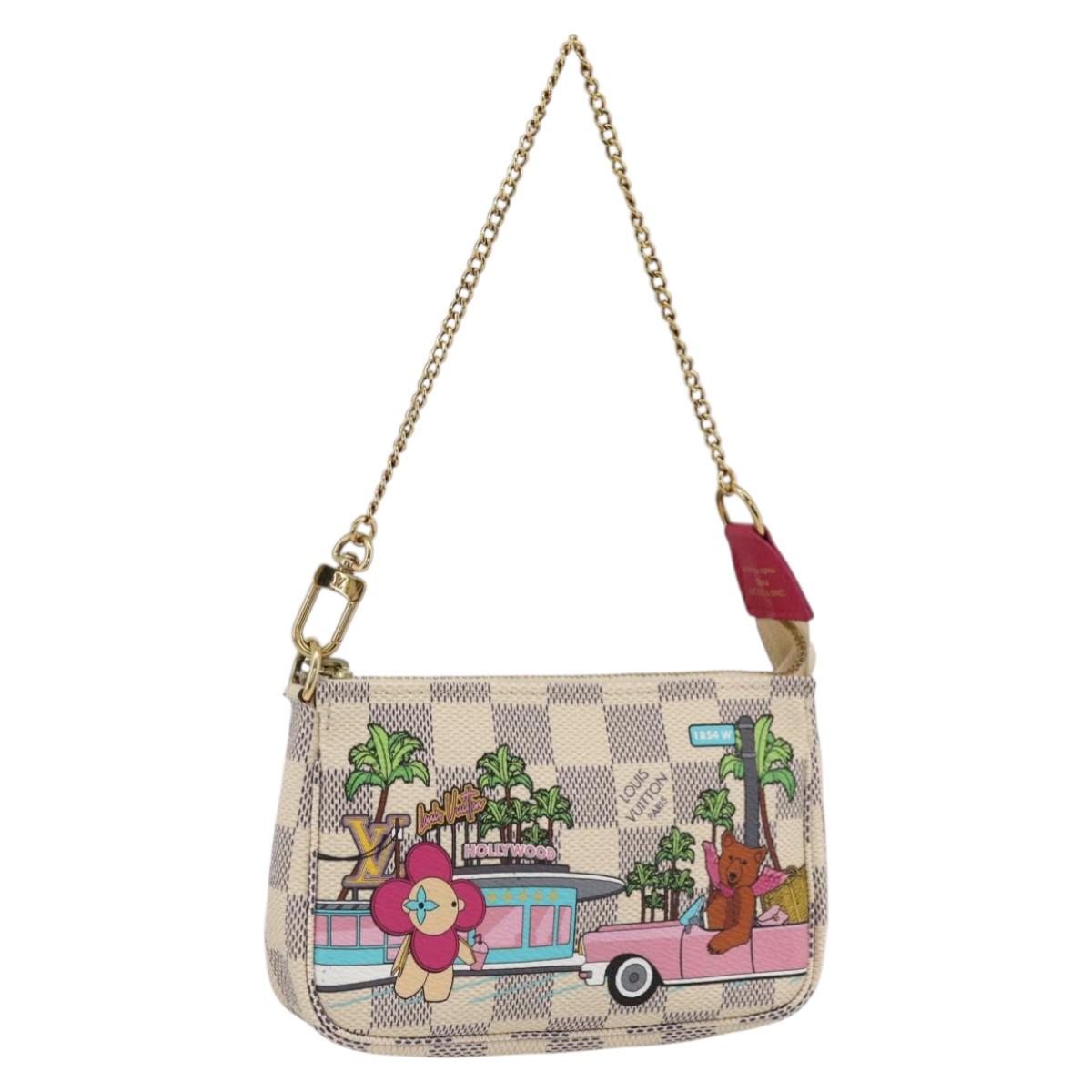 LOUIS VUITTON Azur Vivienne Mini Pochette Accessoires N60487 LV Auth 167035SM