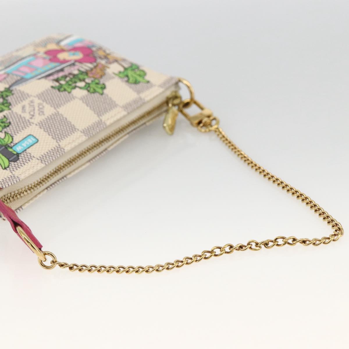 LOUIS VUITTON Azur Vivienne Mini Pochette Accessoires N60487 LV Auth 167035SM