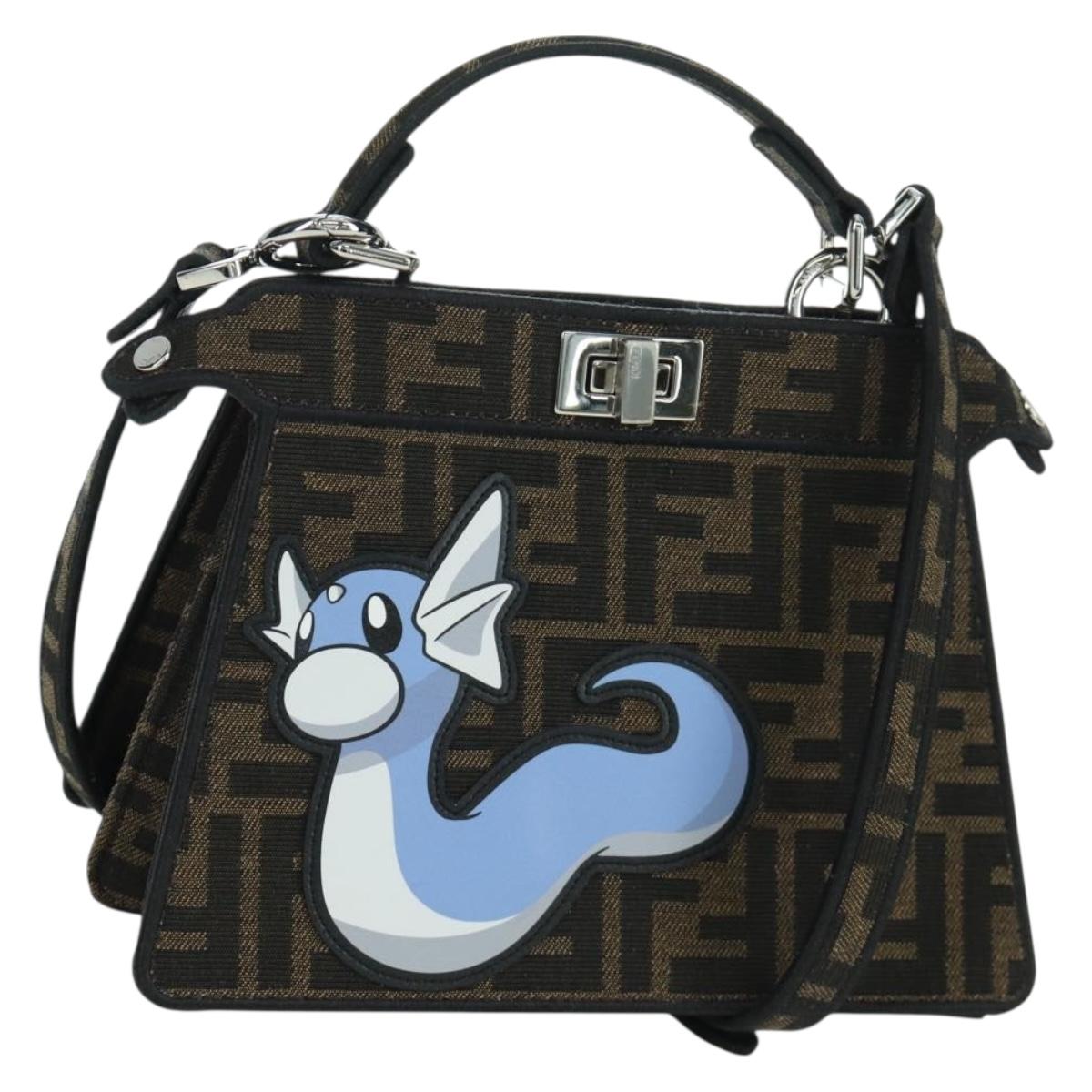 FENDI x FRGMT x POKÉMON Zucca Peek A Boo Dratini Bag 2way Brown Auth 167065SM