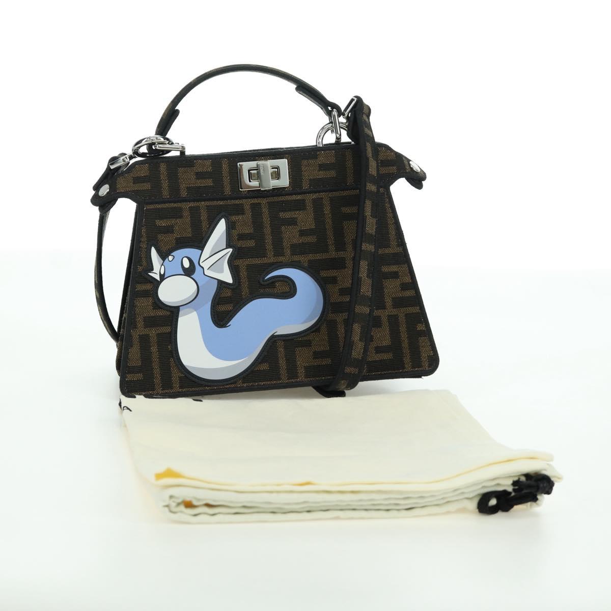 FENDI x FRGMT x POKÉMON Zucca Peek A Boo Dratini Bag 2way Brown Auth 167065SM