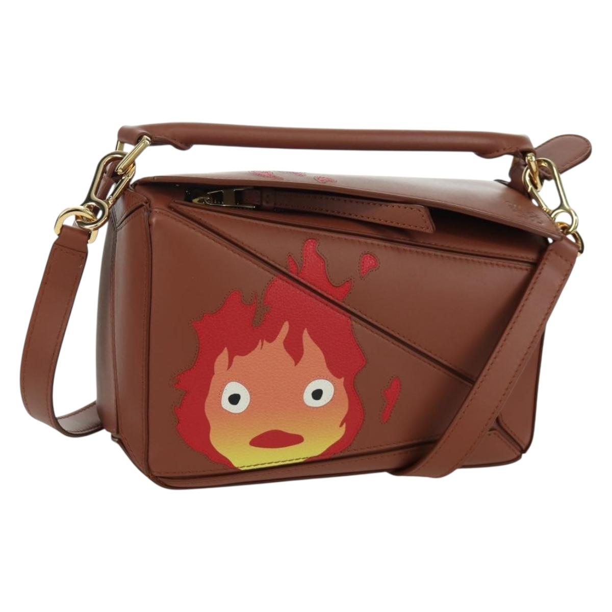 LOEWE テ Ghibli Howl's Moving Castle Puzzle Small Calcifer Leather 2way 167069SM