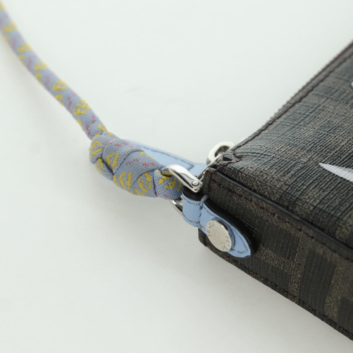 FENDI Zucca Canvas Miniryu FENDI x FRGMT x POKテ窺ON Bag Black Brown Auth 167070SM