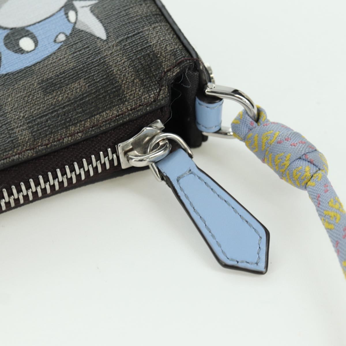 FENDI Zucca Canvas Miniryu FENDI x FRGMT x POKテ窺ON Bag Black Brown Auth 167070SM