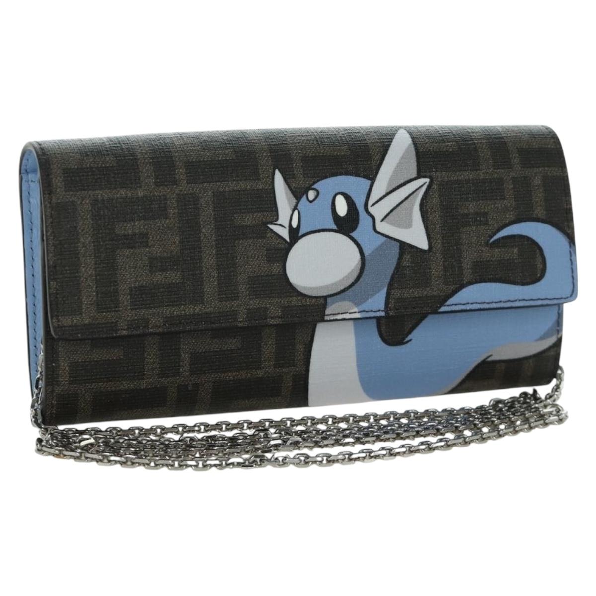 FENDI x FRGMT x POKテ窺ON Zucca Canvas Shoulder Wallet Mini Ryu Auth 167075SM