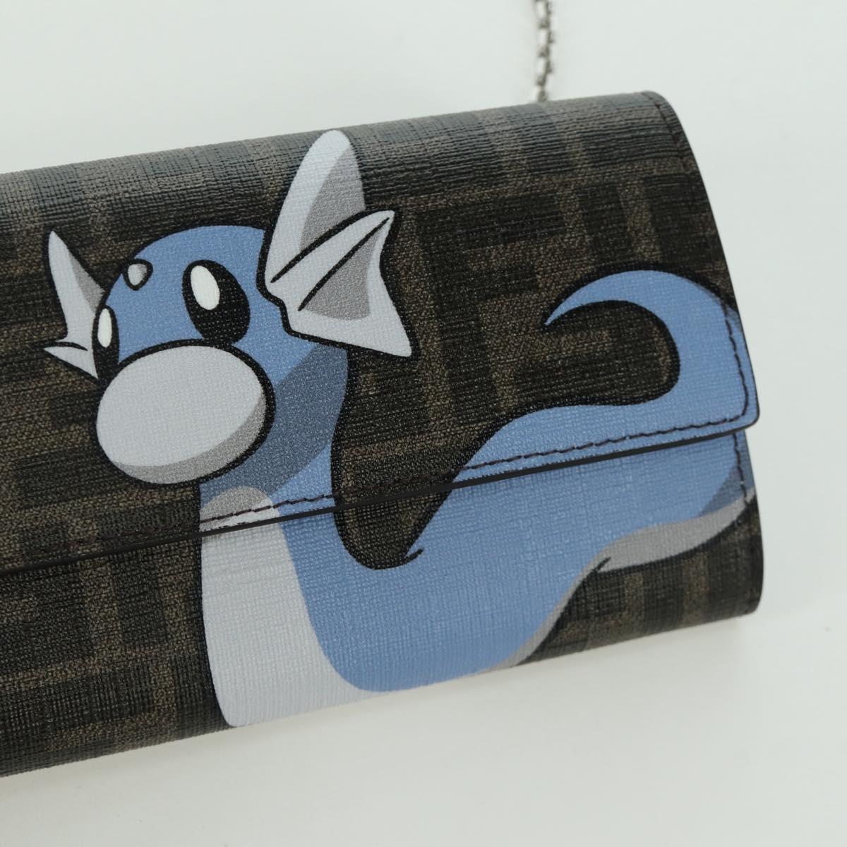FENDI x FRGMT x POKテ窺ON Zucca Canvas Shoulder Wallet Mini Ryu Auth 167075SM