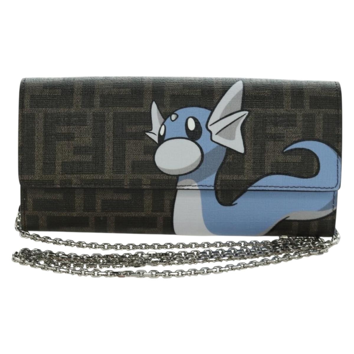 FENDI x FRGMT x POKテ窺ON Zucca Canvas Shoulder Wallet Mini Ryu Auth 167075SM