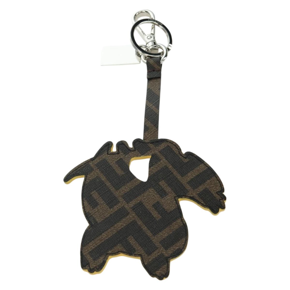 FENDI FENDI x FRGMT x POKテ窺ON Dragonite Charm Leather Yellow Auth 167076SM