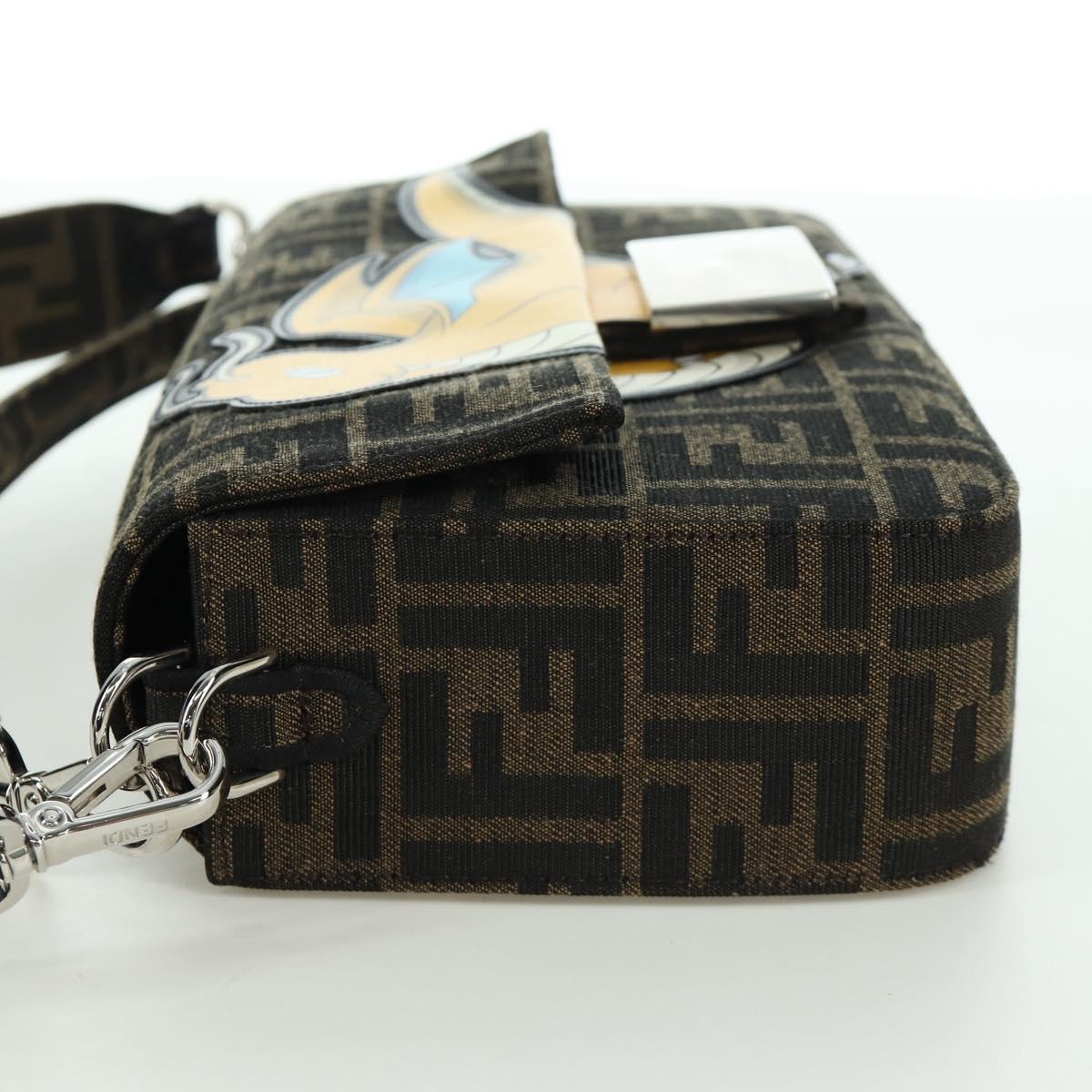 FENDI Zucca Canvas Dragonfly FRGMT POKテ窺ON Mamma Baguette Black Auth 167082SM