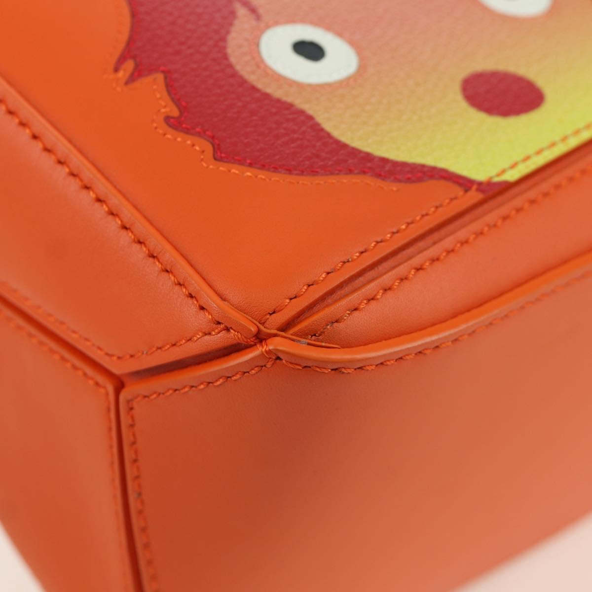 LOEWE テ Ghibli Howl's Moving Castle Puzzle Bag Calcifer Orange Auth 167092SM