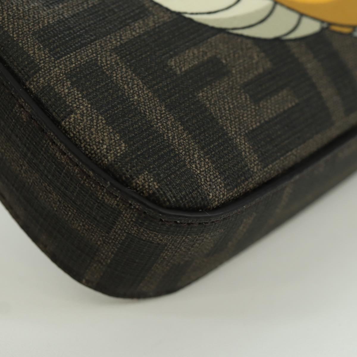 FENDI x FRGMT x POKテ窺ON Zucca Canvas Dragonfly Bag Black Brown Auth 167097SM