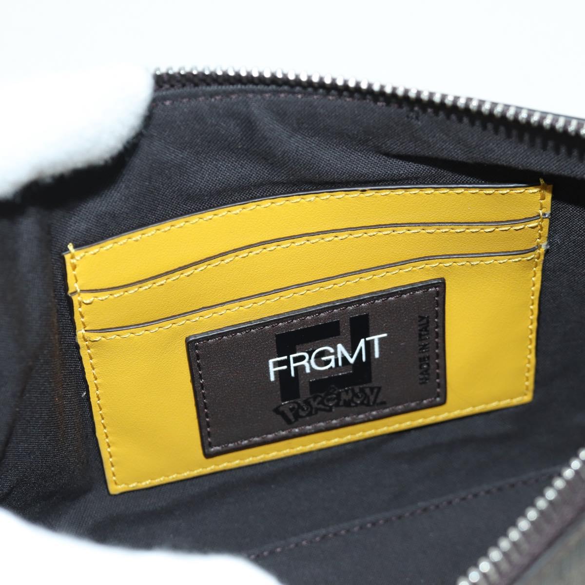 FENDI x FRGMT x POKテ窺ON Zucca Canvas Dragonfly Bag Black Brown Auth 167097SM