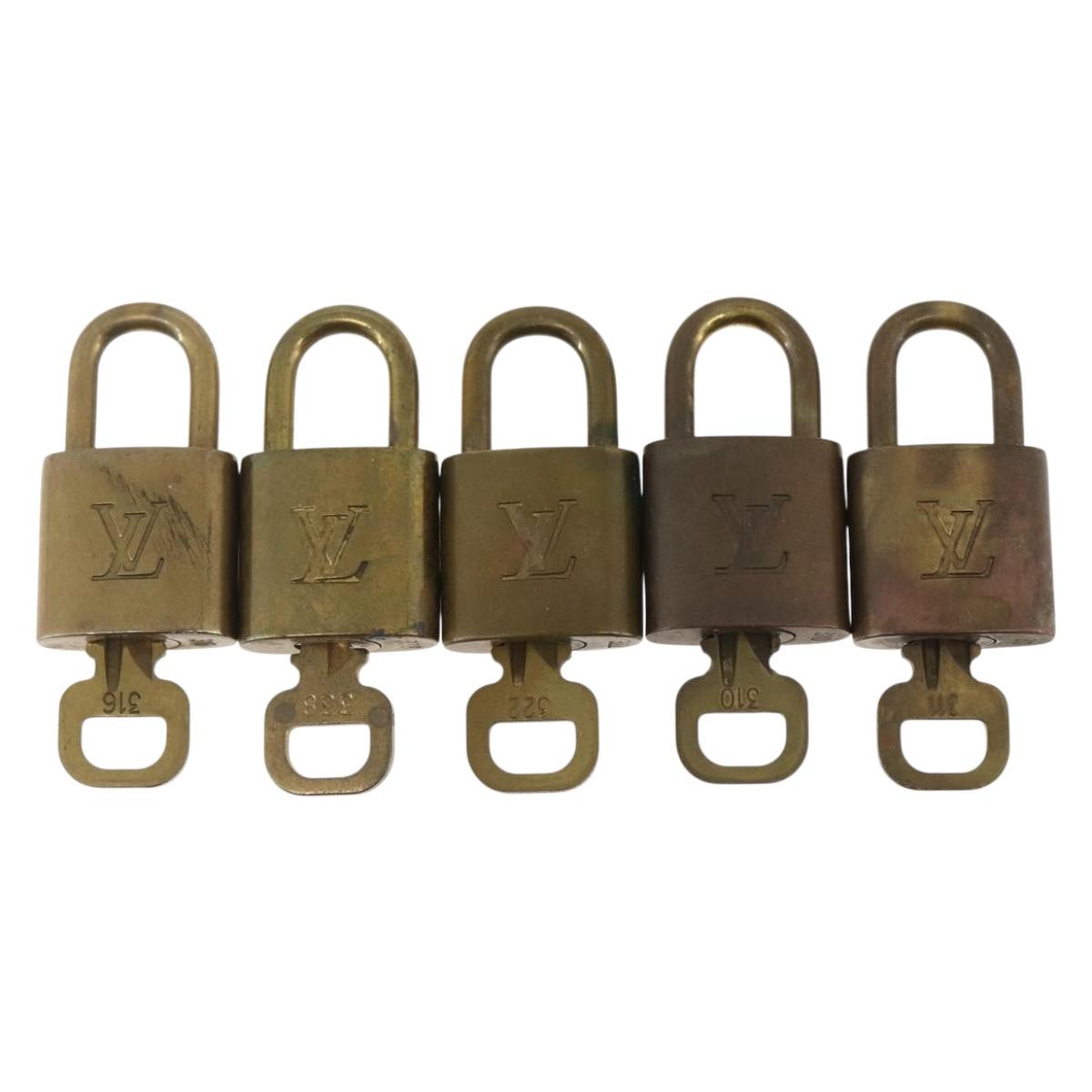 LOUIS VUITTON Padlock 5 Set Padlock metal Gold LV Auth 167100