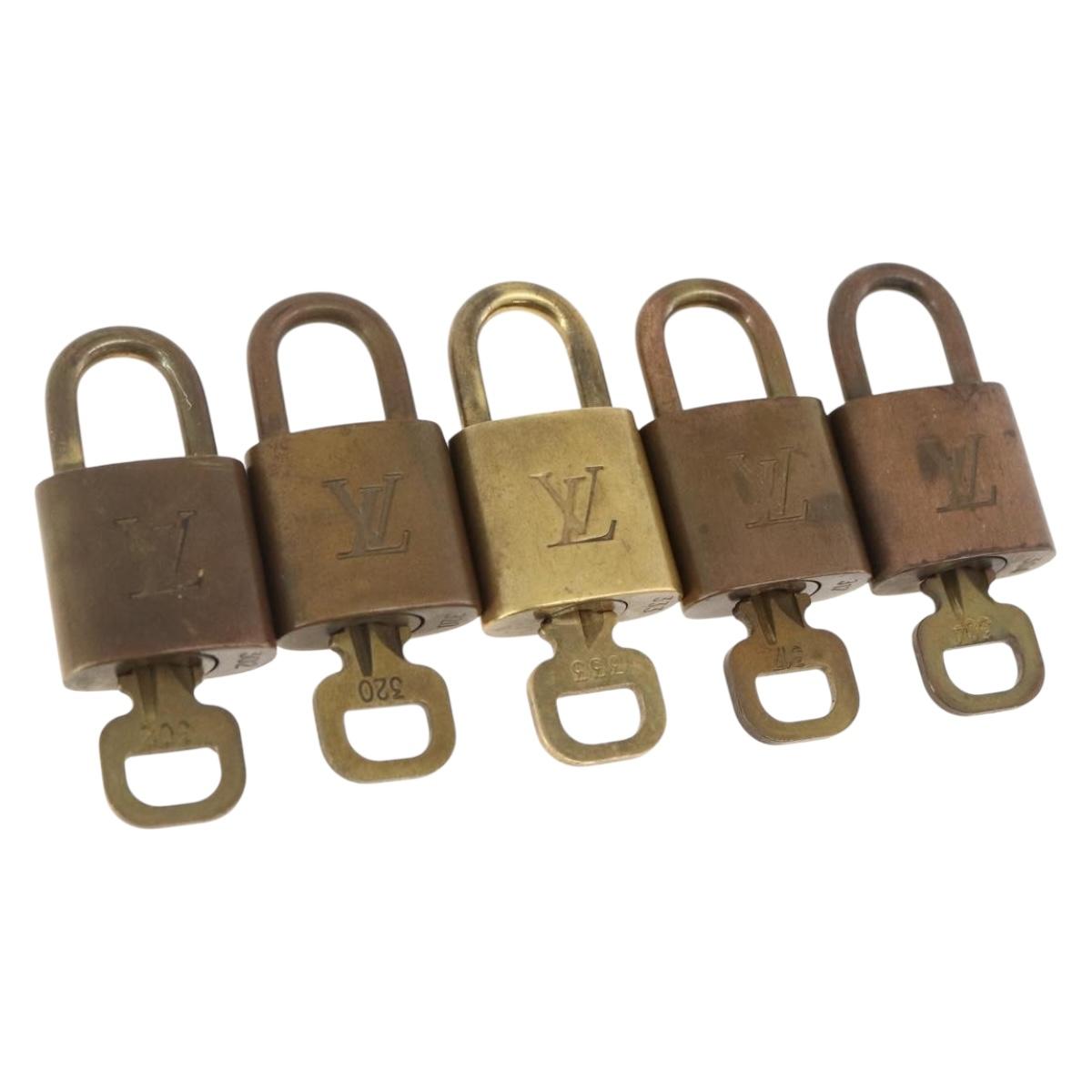 LOUIS VUITTON Padlock 5 Set Padlock metal Gold LV Auth 167101
