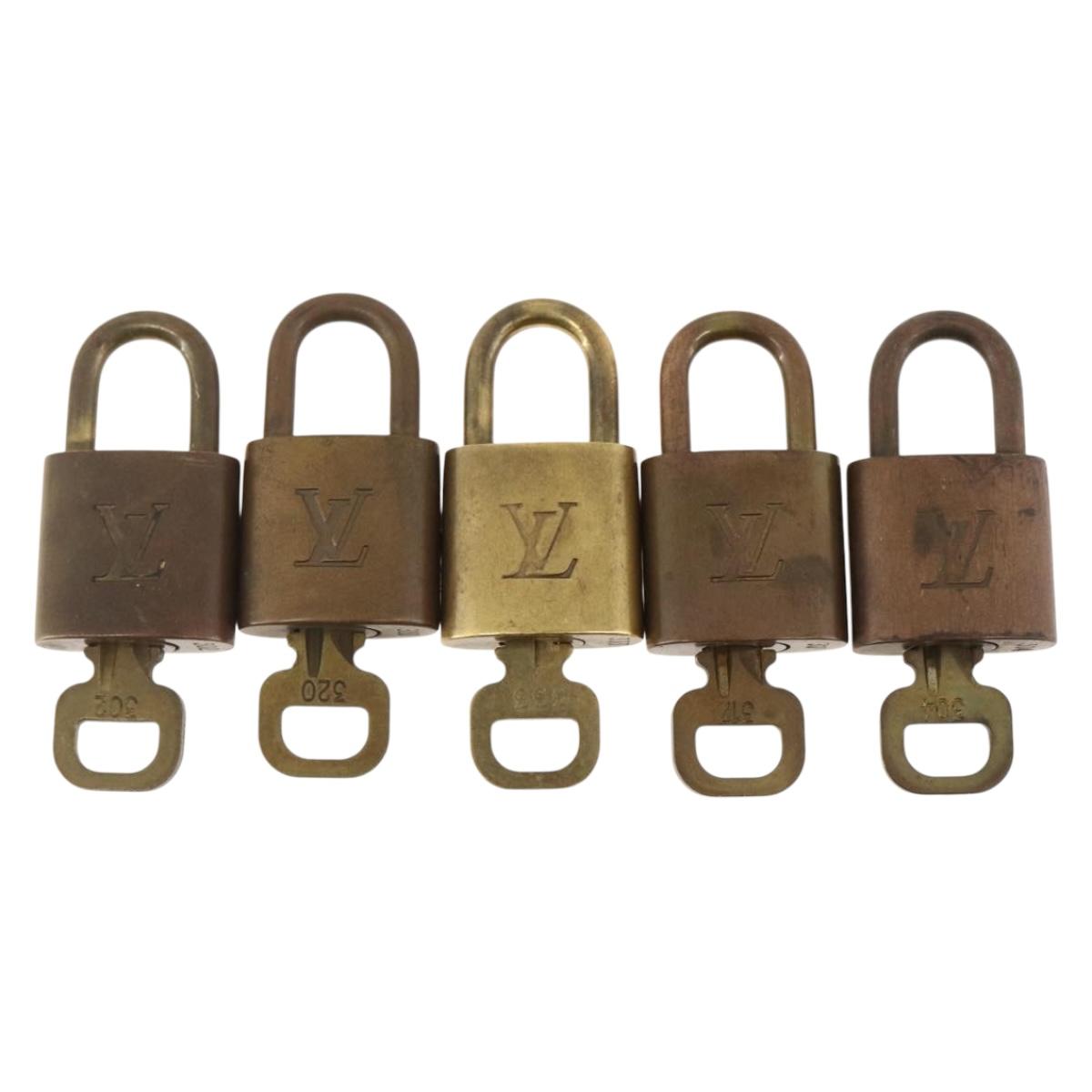 LOUIS VUITTON Padlock 5 Set Padlock metal Gold LV Auth 167101