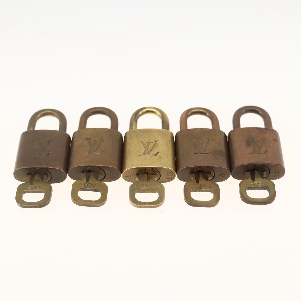 LOUIS VUITTON Padlock 5 Set Padlock metal Gold LV Auth 167101