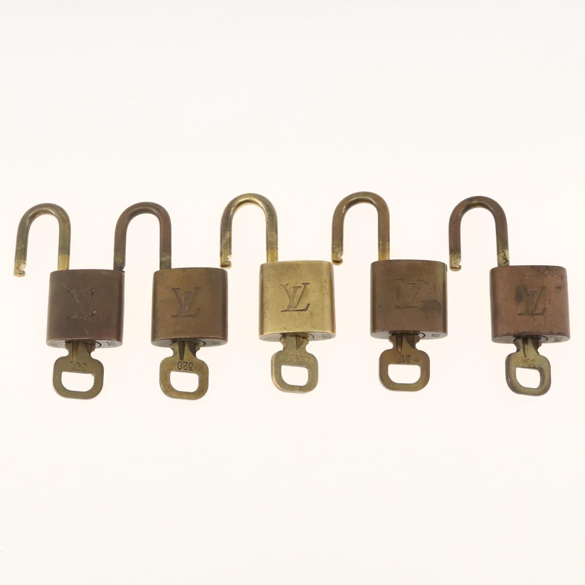LOUIS VUITTON Padlock 5 Set Padlock metal Gold LV Auth 167101