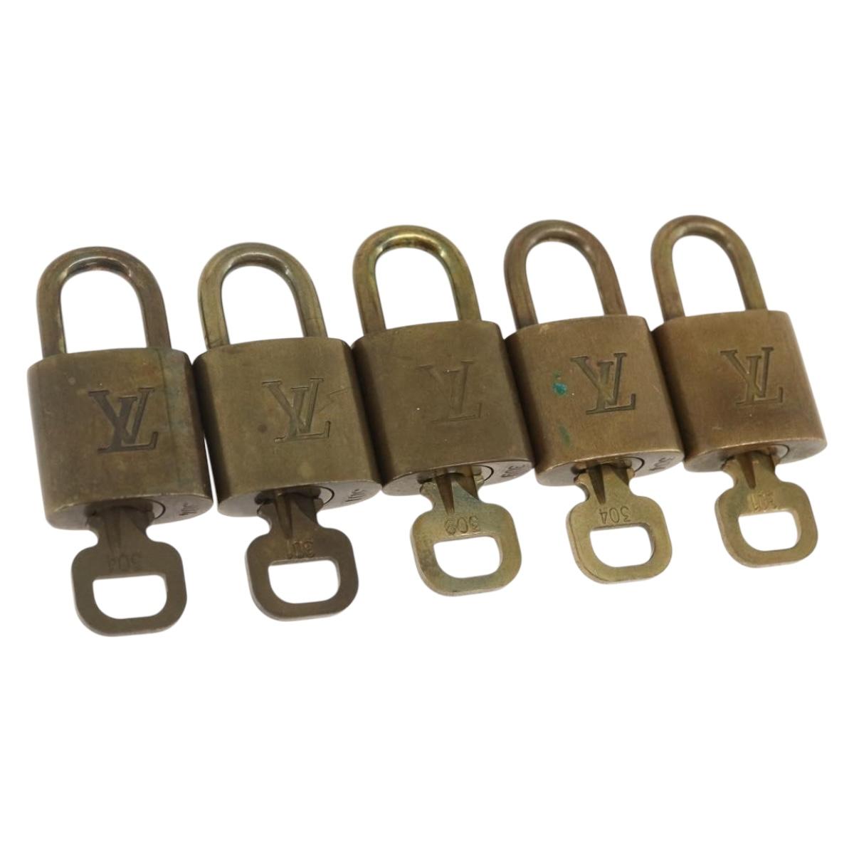 LOUIS VUITTON Padlock 5 Set Padlock metal Gold LV Auth 167110