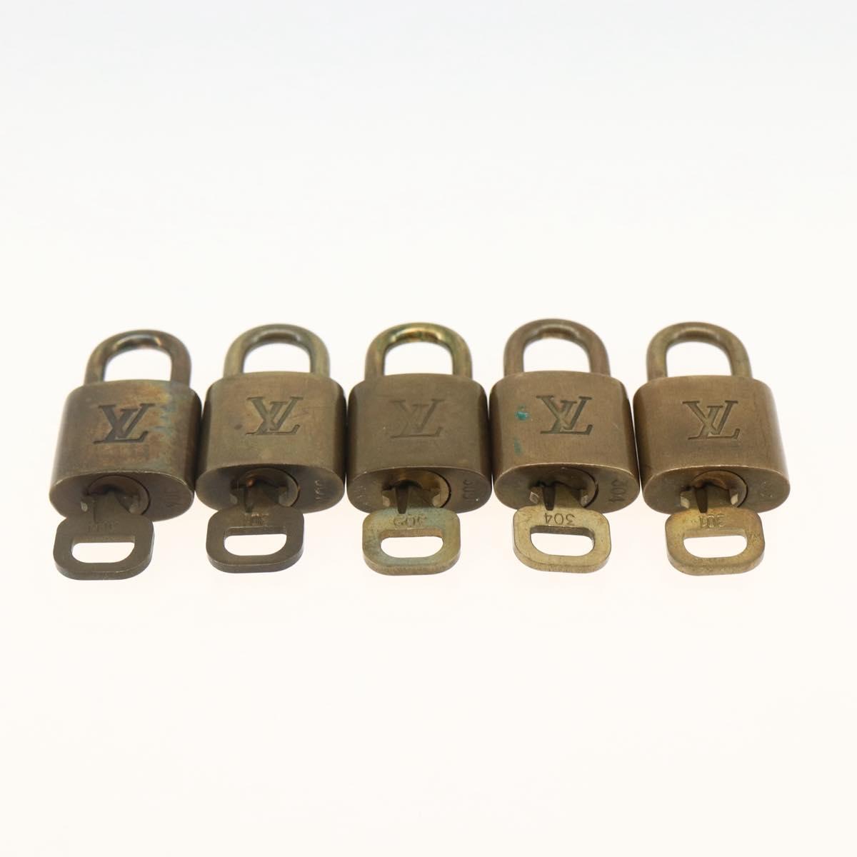 LOUIS VUITTON Padlock 5 Set Padlock metal Gold LV Auth 167110