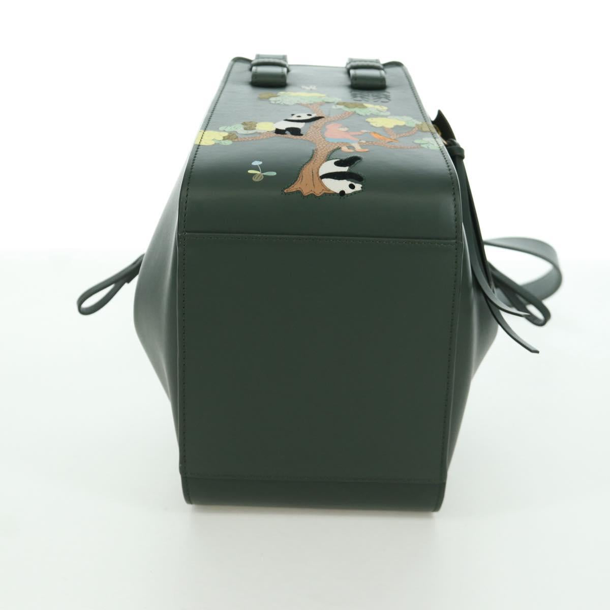 LOEWE Compact Hammock Hand Bag Leather 2way Green Gold Auth 167114SM