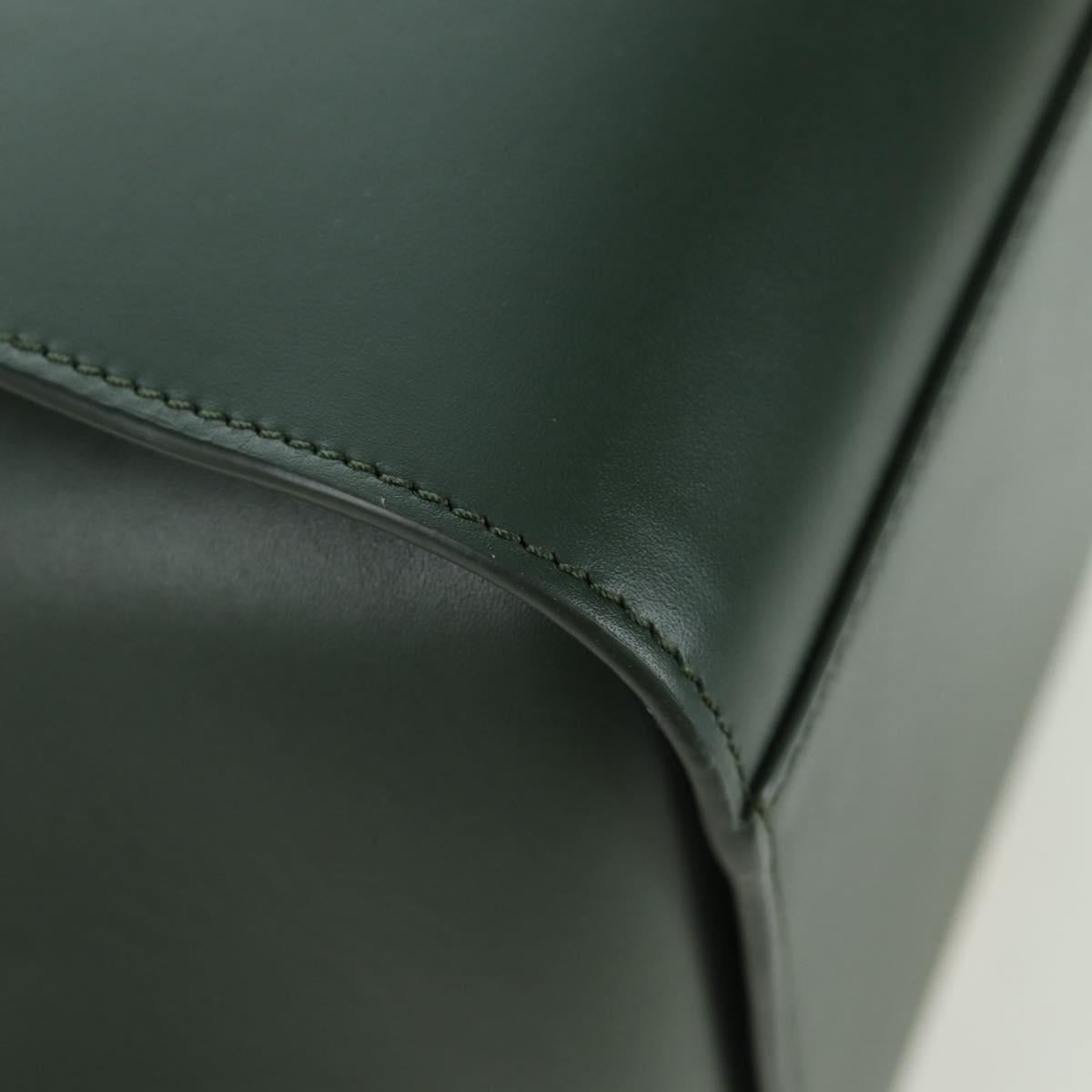 LOEWE Compact Hammock Hand Bag Leather 2way Green Gold Auth 167114SM