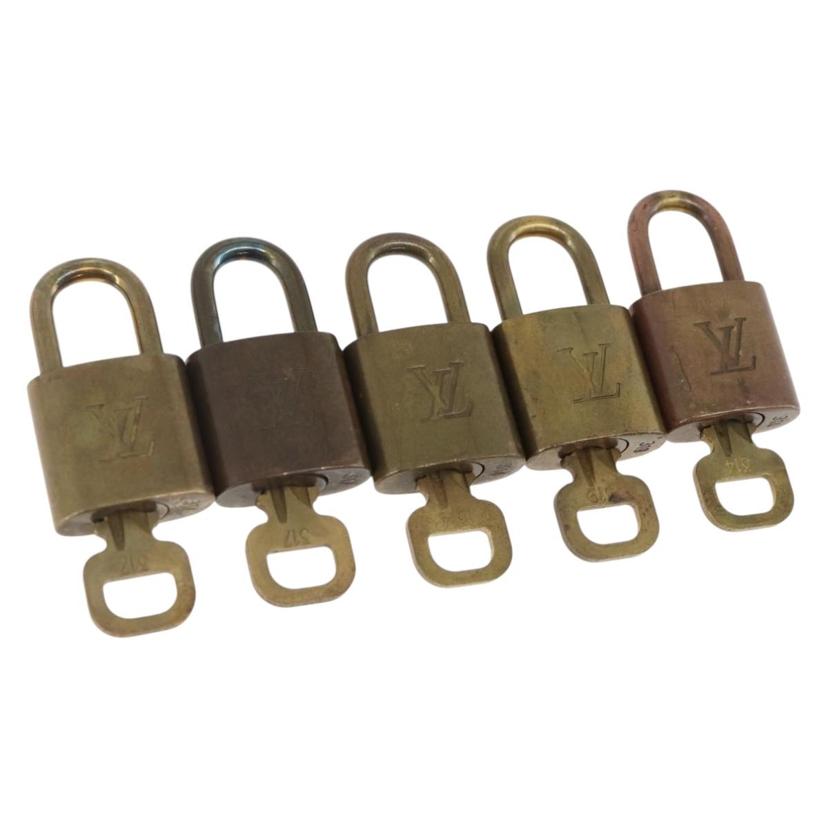 LOUIS VUITTON Padlock 5 Set Padlock metal Gold LV Auth 167122