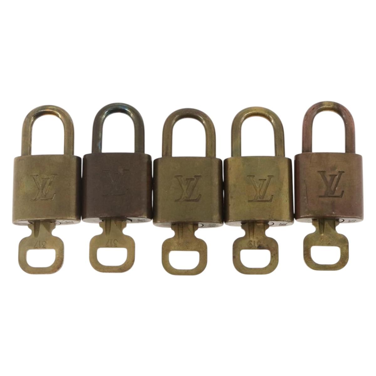 LOUIS VUITTON Padlock 5 Set Padlock metal Gold LV Auth 167122