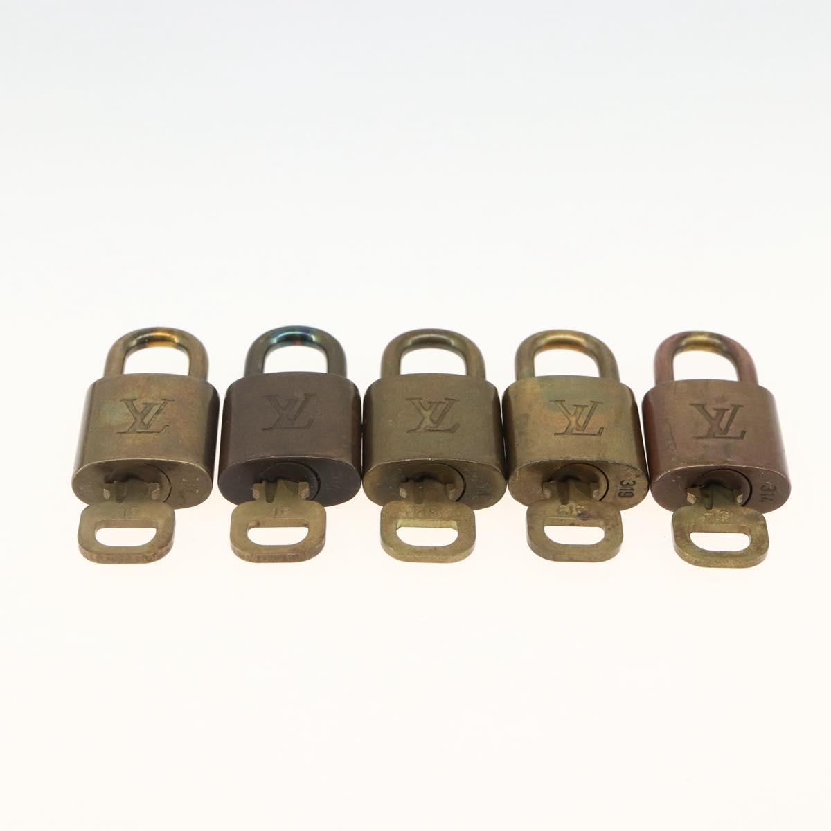 LOUIS VUITTON Padlock 5 Set Padlock metal Gold LV Auth 167122
