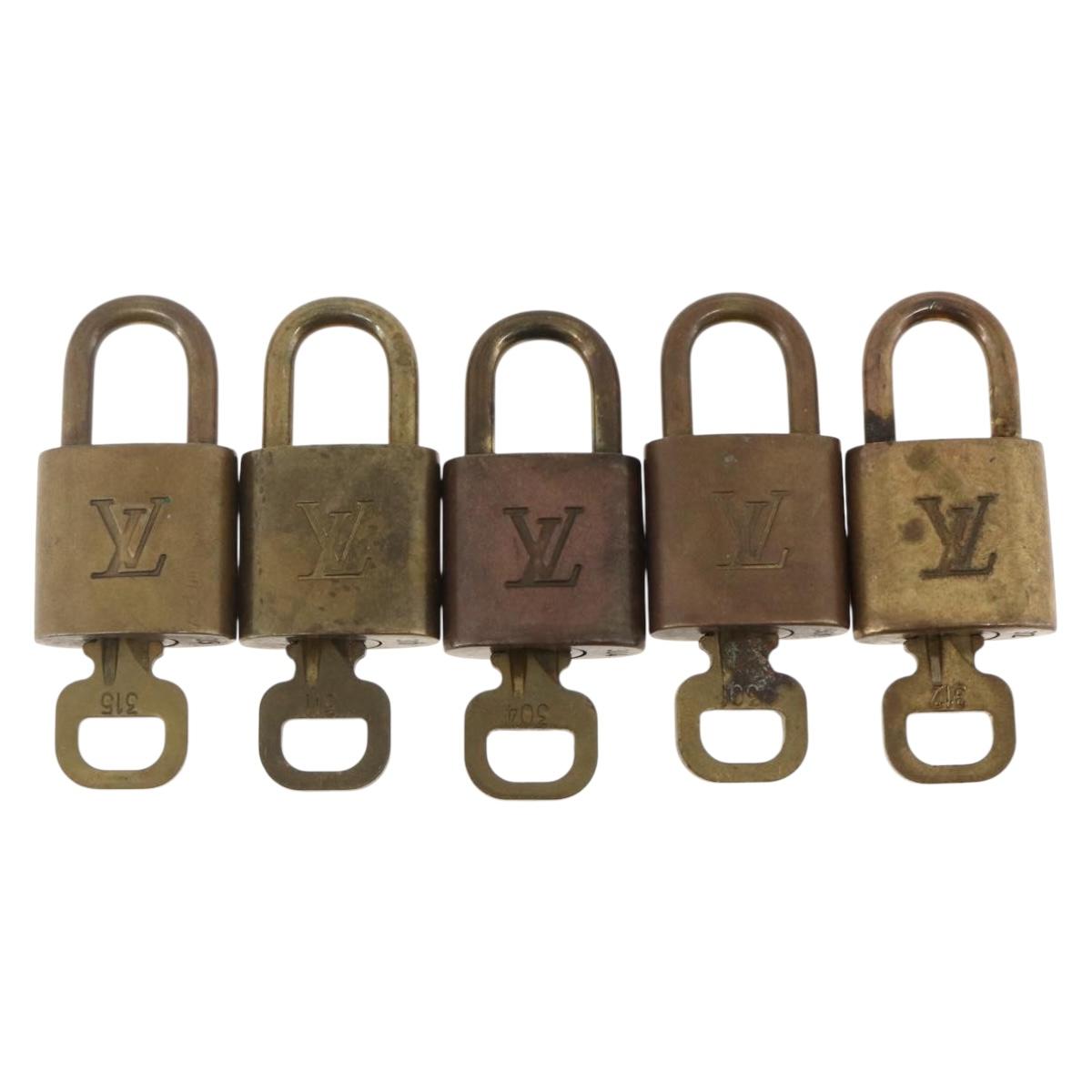 LOUIS VUITTON Padlock 5 Set Padlock metal Gold LV Auth 167123