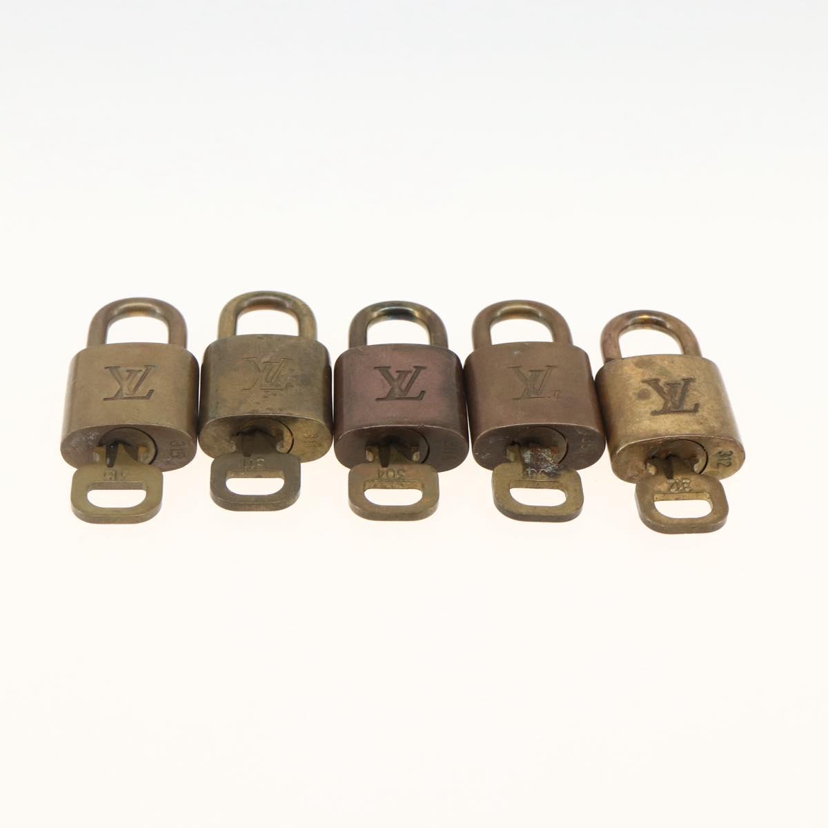 LOUIS VUITTON Padlock 5 Set Padlock metal Gold LV Auth 167123