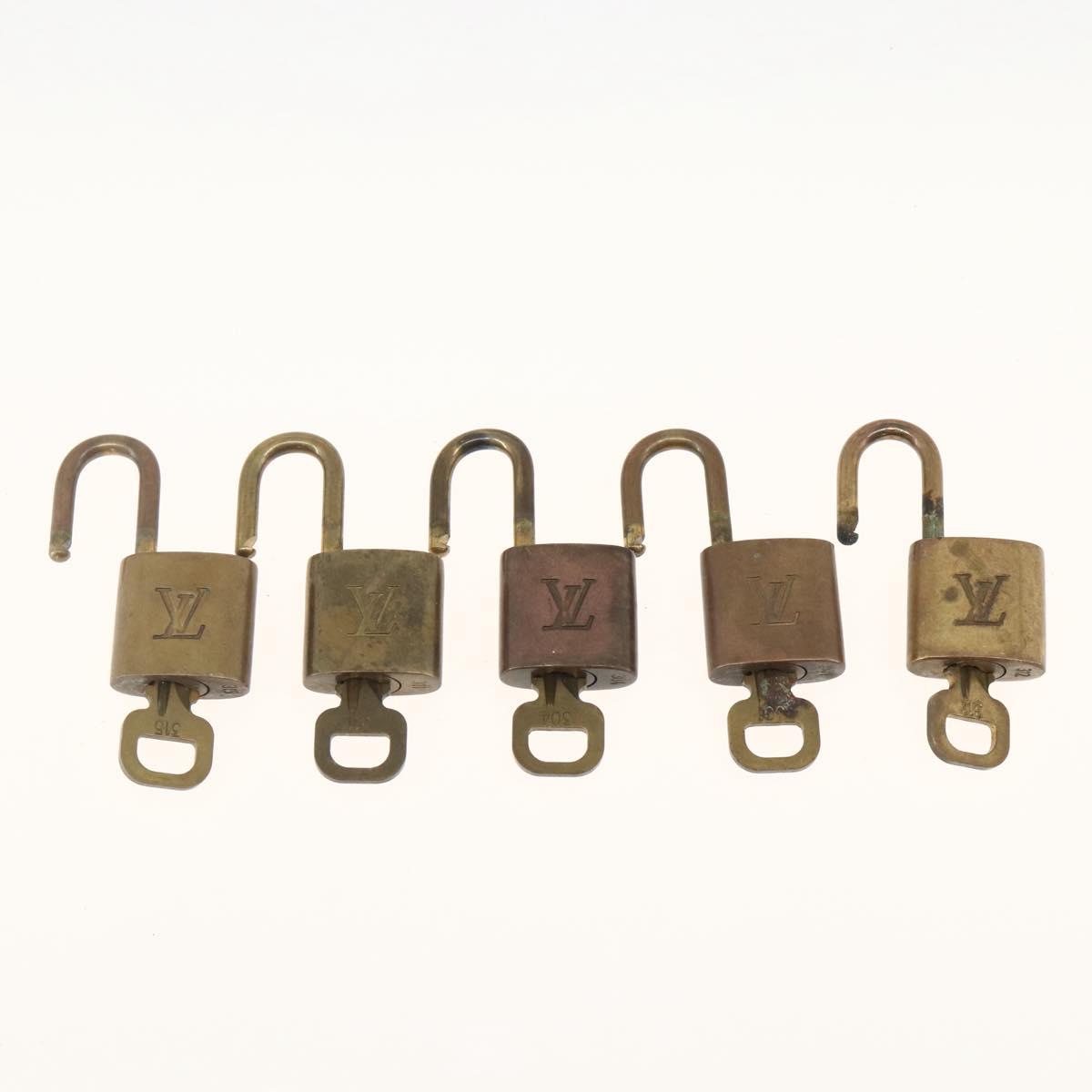LOUIS VUITTON Padlock 5 Set Padlock metal Gold LV Auth 167123