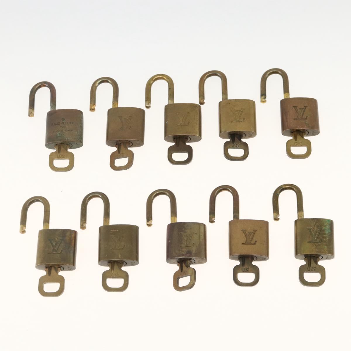 LOUIS VUITTON Padlock 10 Set Padlock metal Gold LV Auth 167136