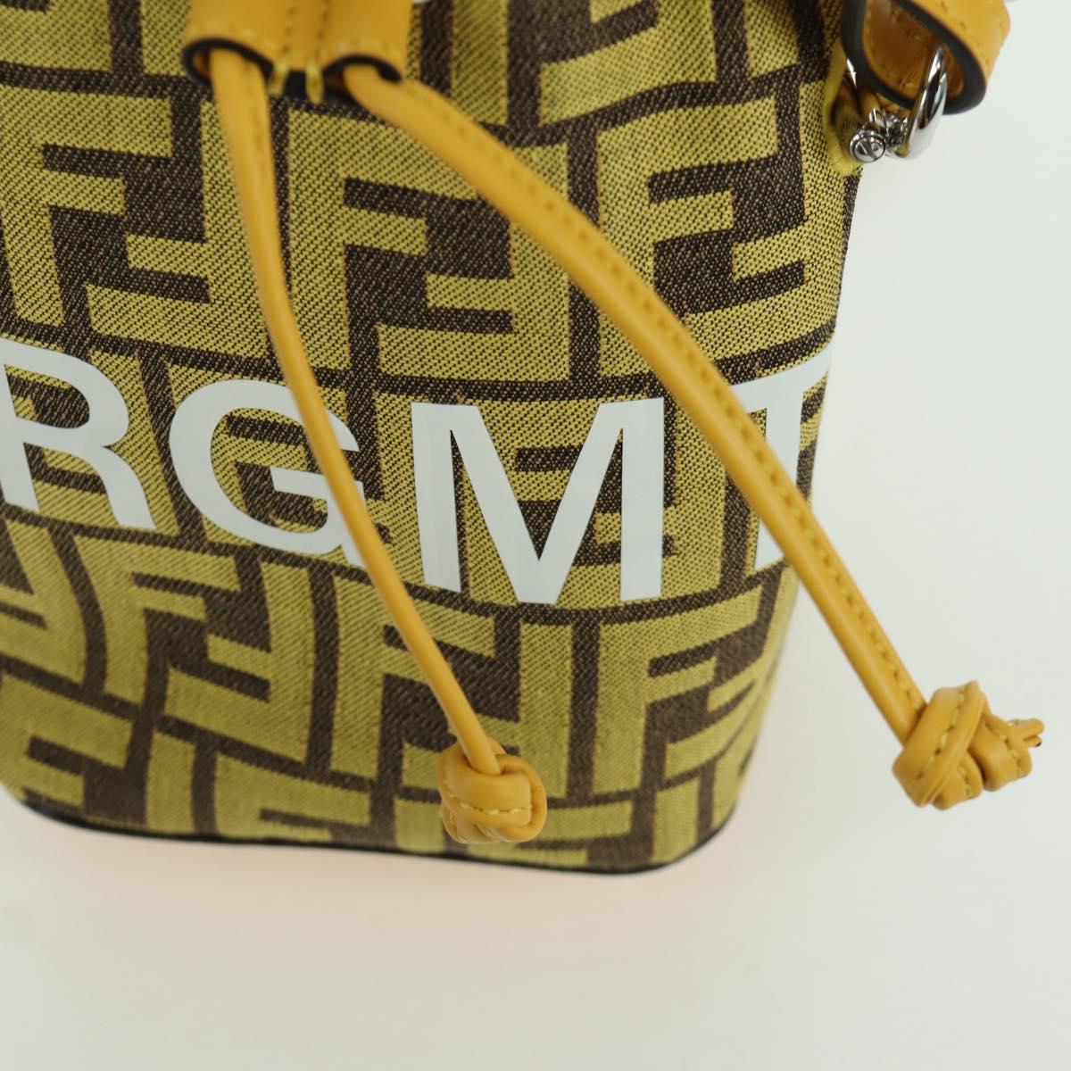 FENDI x FRGMT x POKÉMON Zucca Canvas Shoulder Bag 2way Yellow Auth 167139SM