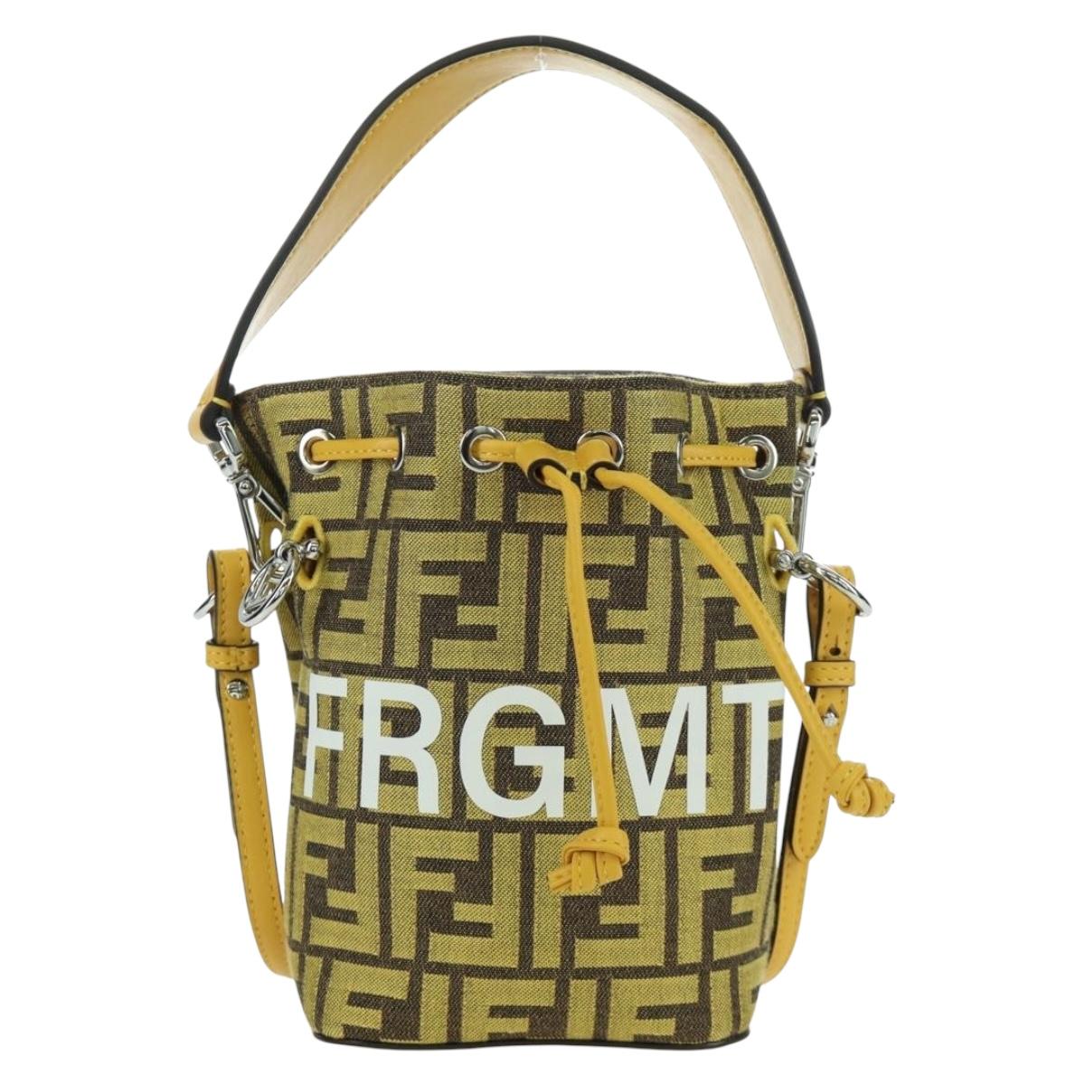 FENDI x FRGMT x POKÉMON Zucca Canvas Shoulder Bag 2way Yellow Auth 167139SM