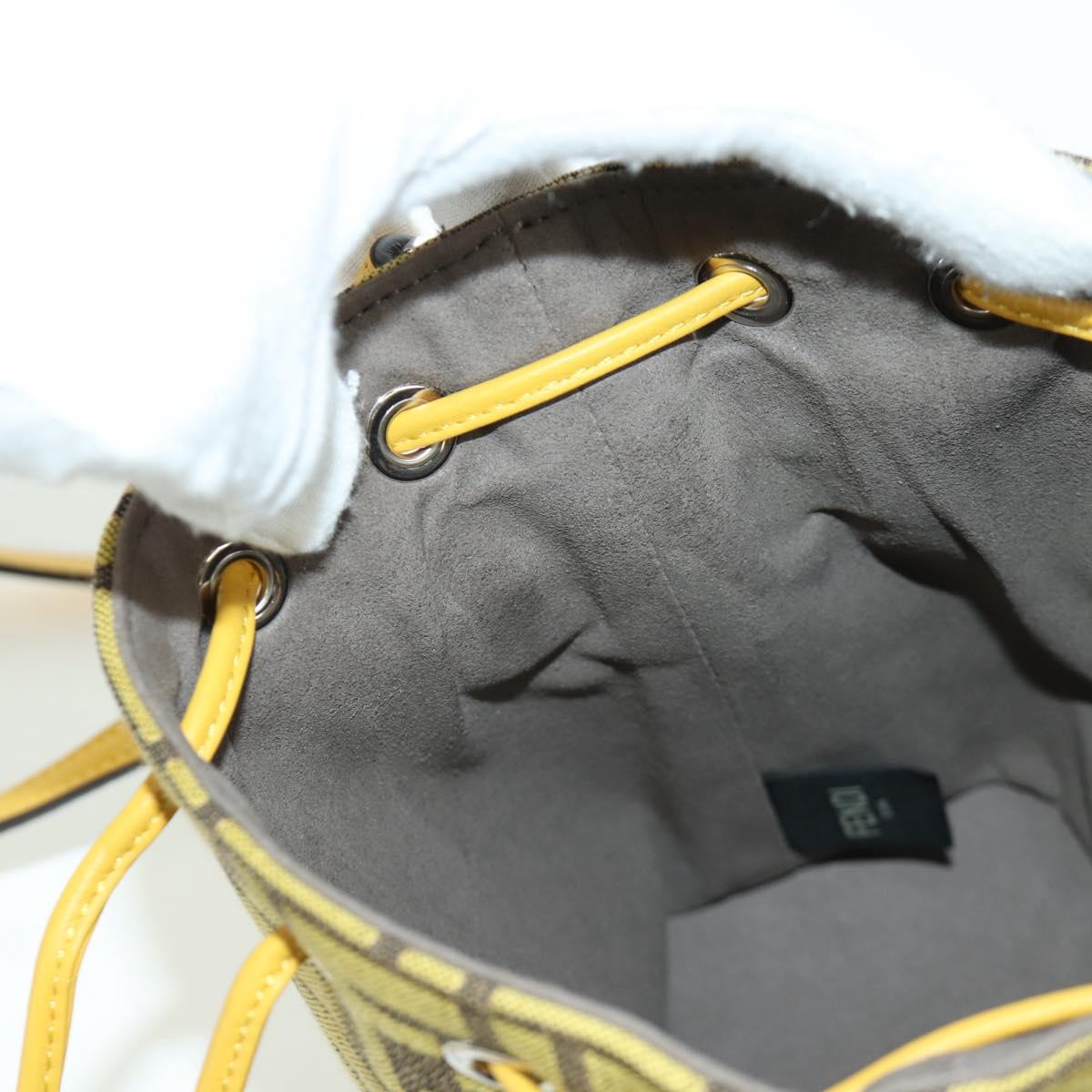 FENDI x FRGMT x POKÉMON Zucca Canvas Shoulder Bag 2way Yellow Auth 167139SM