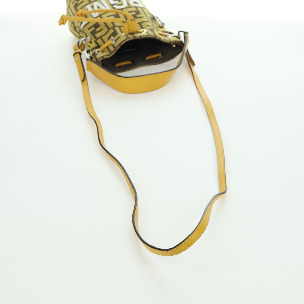 FENDI x FRGMT x POKÉMON Zucca Canvas Shoulder Bag 2way Yellow Auth 167139SM