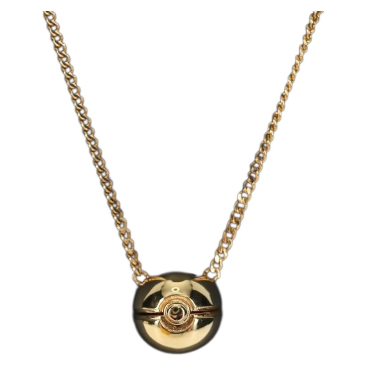 FENDI FENDI x FRGMT x POKÉMON Pok Ball Necklace metal Gold Tone Auth 167144SM