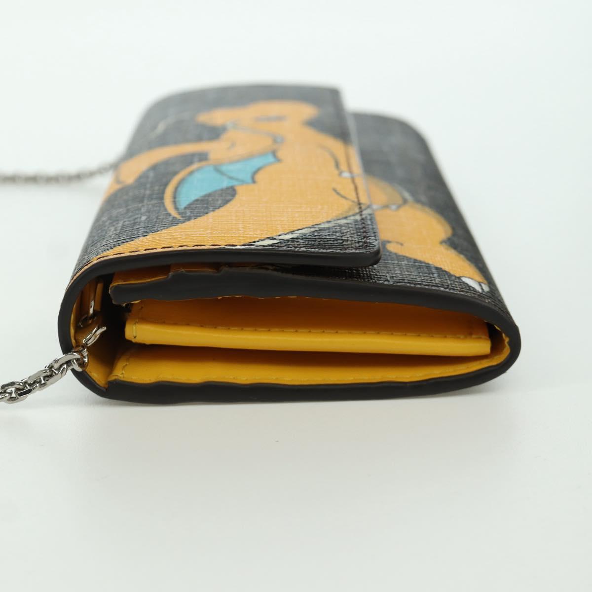FENDI x FRGMT x POKÉMON Zucca Canvas Chain Wallet Dragon Bag Black Auth 167149SM