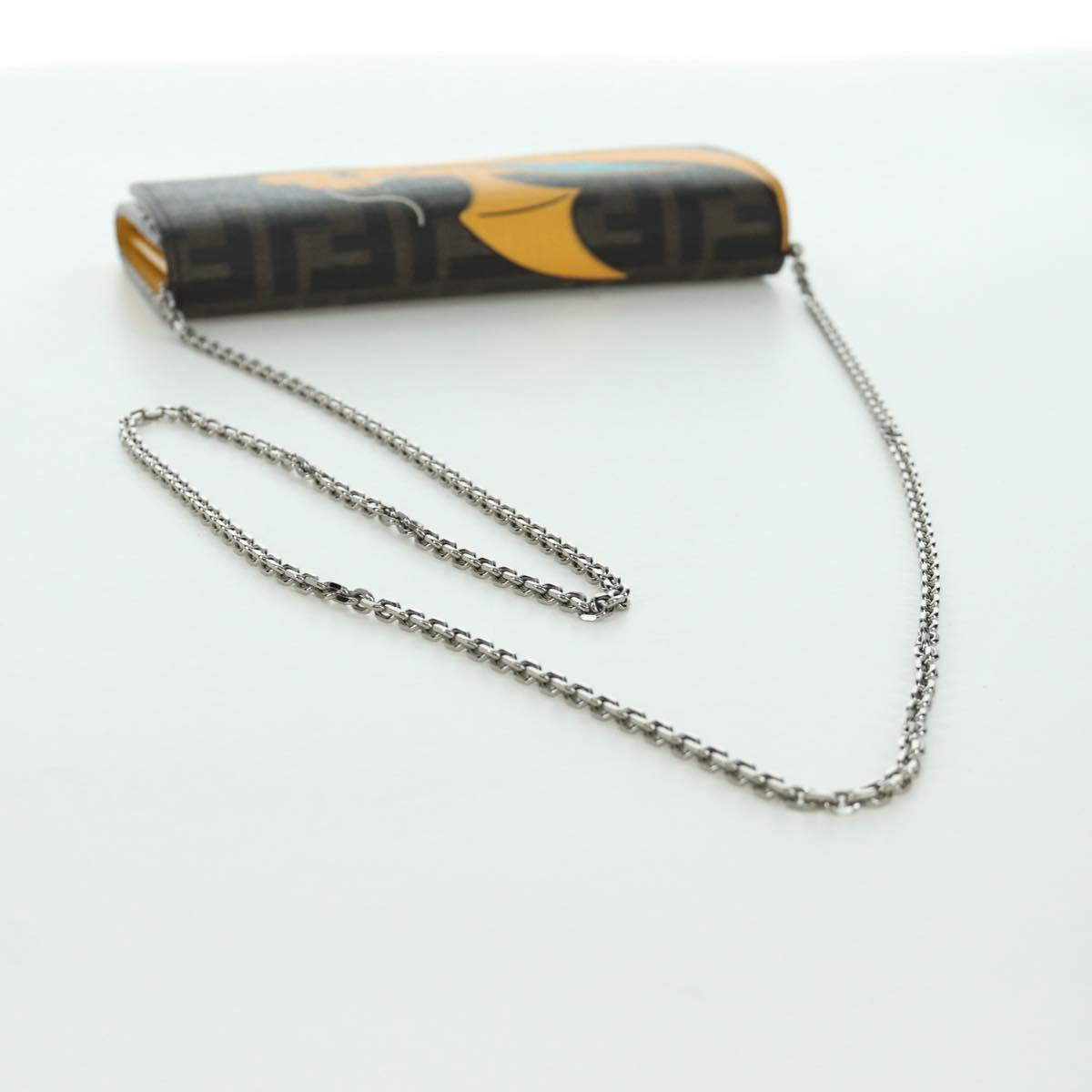 FENDI x FRGMT x POKÉMON Zucca Canvas Chain Wallet Dragon Bag Black Auth 167149SM