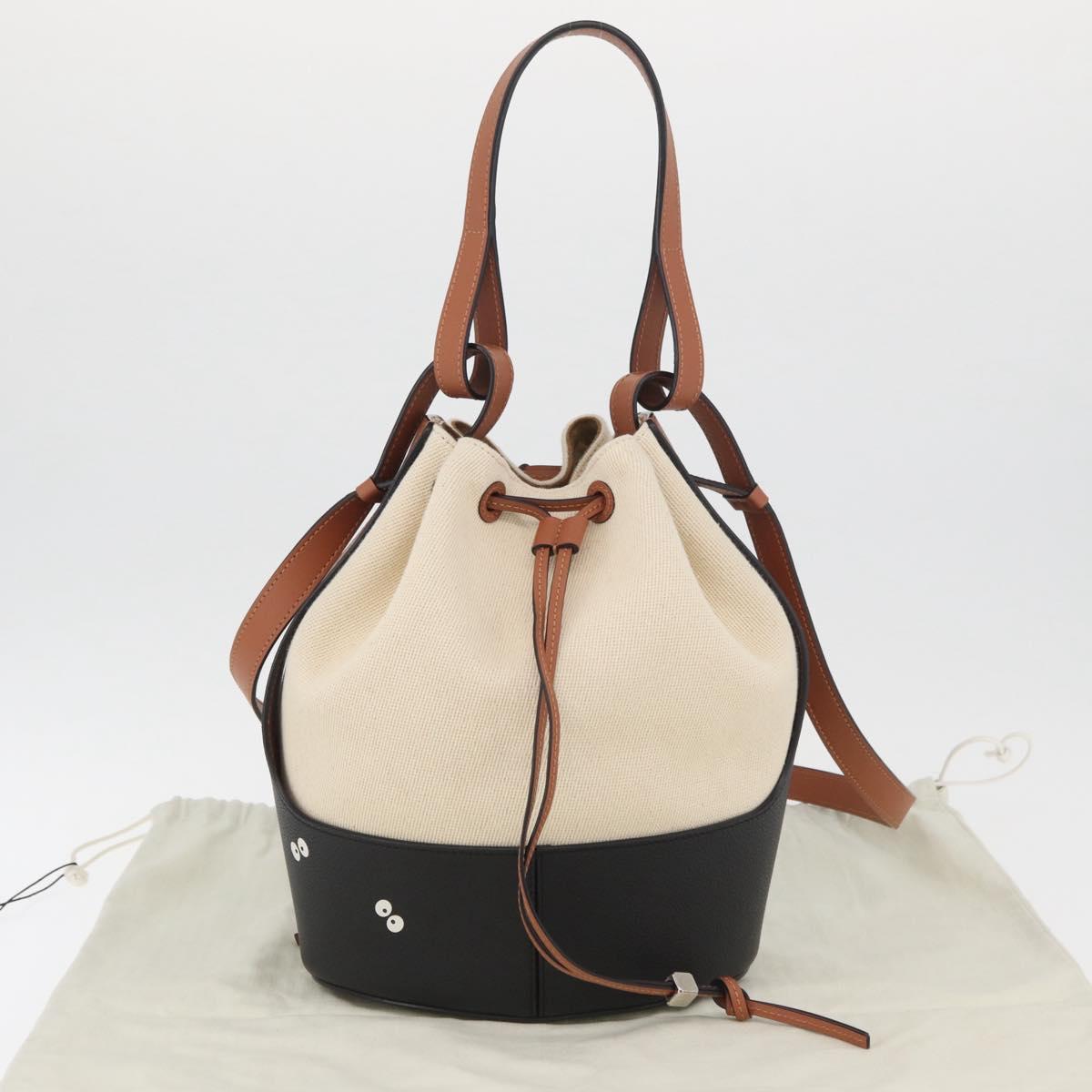 LOEWE Ã Ghibli My Neighbor Totoro Pitch Black Bucket Bag Canvas Auth 167150SM