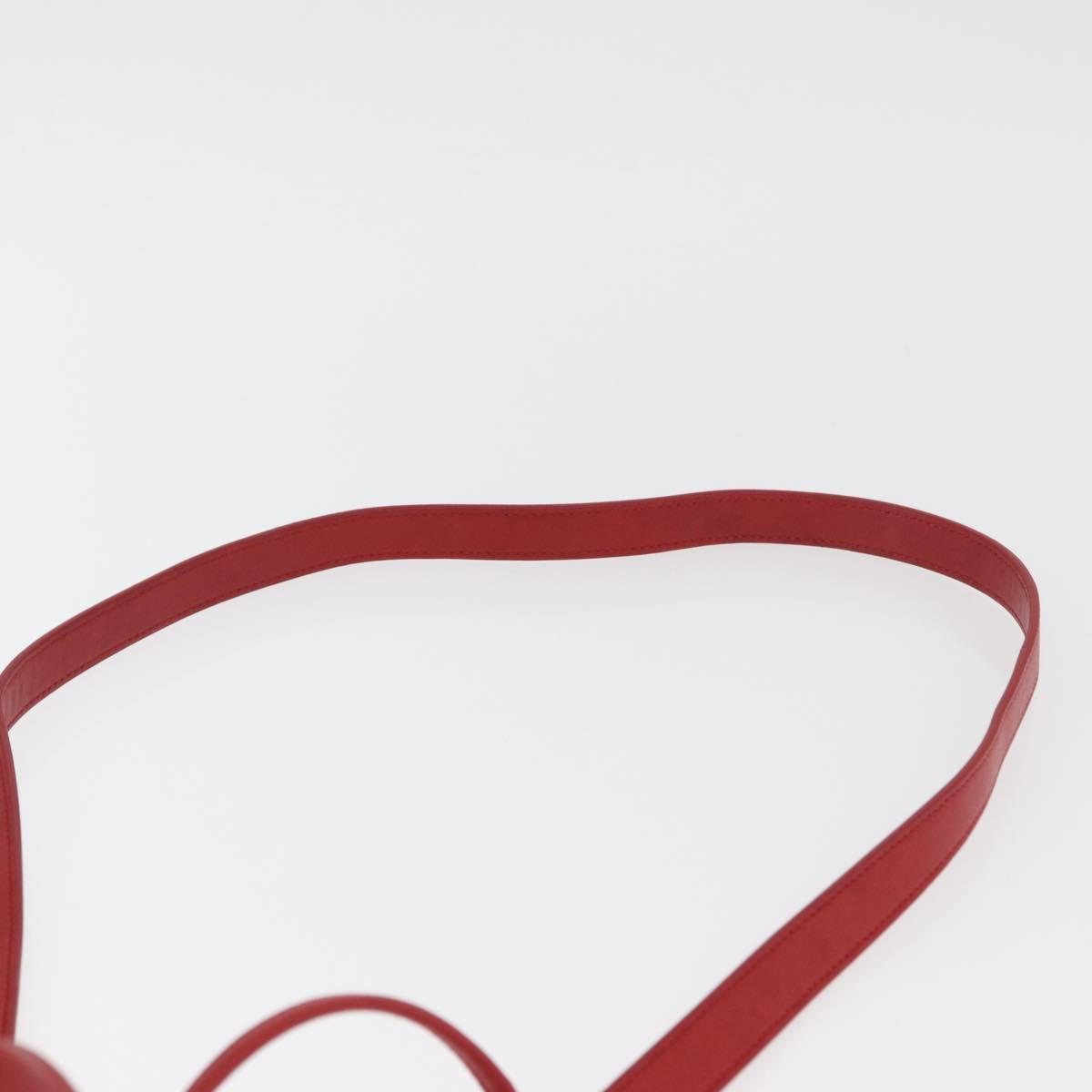 SAINT LAURENT Teddy Small Shoulder Bag Leather Red Silver Auth 167159A
