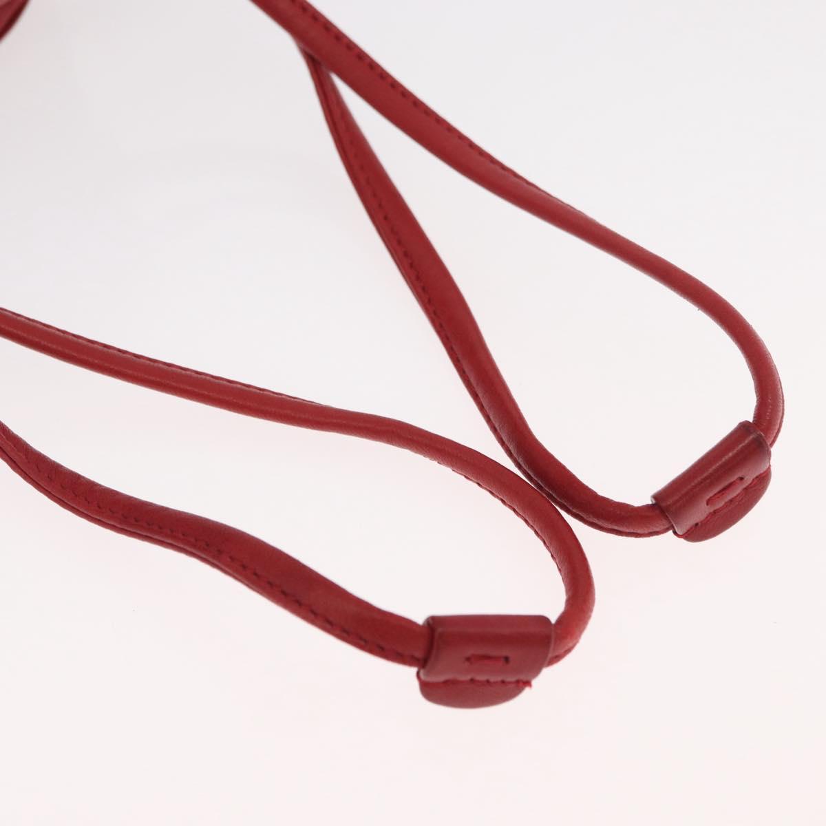 SAINT LAURENT Teddy Small Shoulder Bag Leather Red Silver Auth 167159A