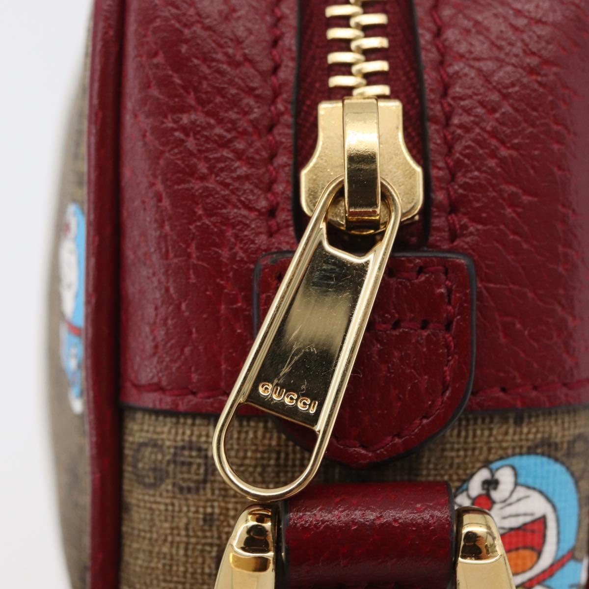 GUCCI Micro GG Supreme Doraemon x Fujiko-Pro Bag PVC Beige 647784 Auth 167167SM
