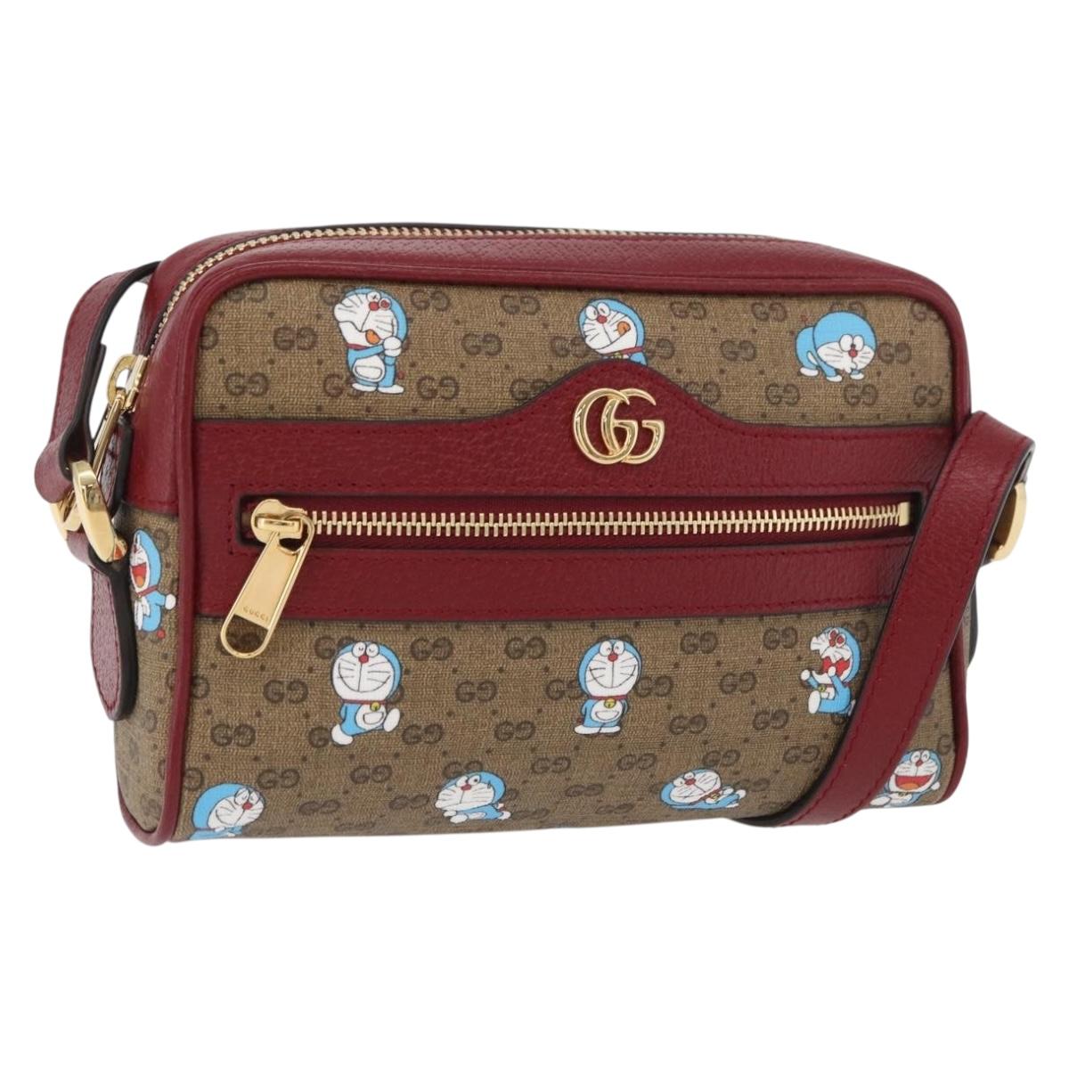 GUCCI Micro GG Supreme Doraemon x Fujiko-Pro Bag PVC Beige 647784 Auth 167167SM
