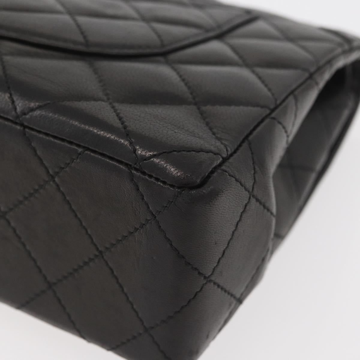 CHANEL Matelasse Bag Lamb Skin Paris limited model Black CC Auth 167175SM