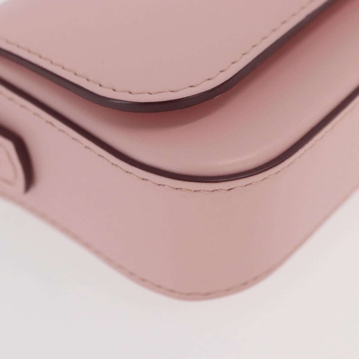 CARTIER Chain Shoulder Bag Leather Pink Gold Auth 167176SM