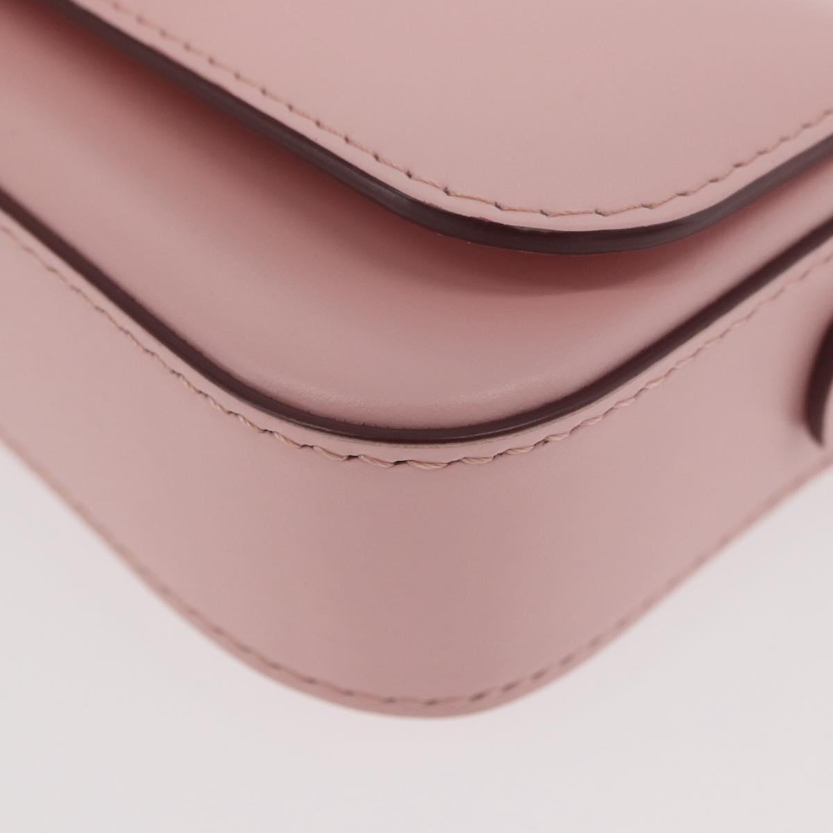 CARTIER Chain Shoulder Bag Leather Pink Gold Auth 167176SM