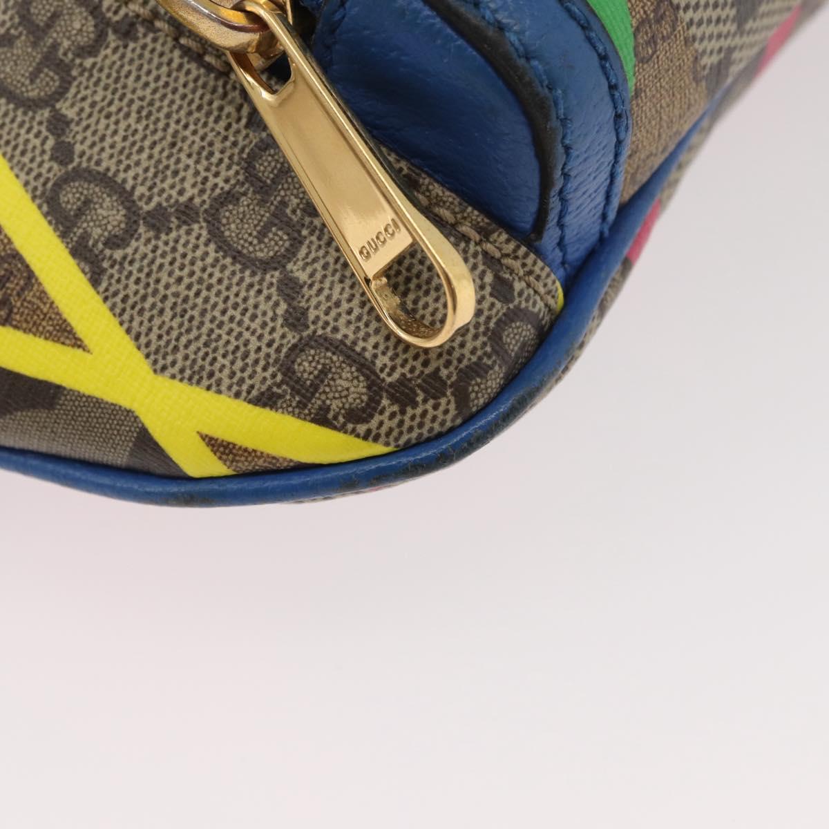 GUCCI GG Supreme Bum Bag PVC Multicolor Gold 733240 Auth 167180A