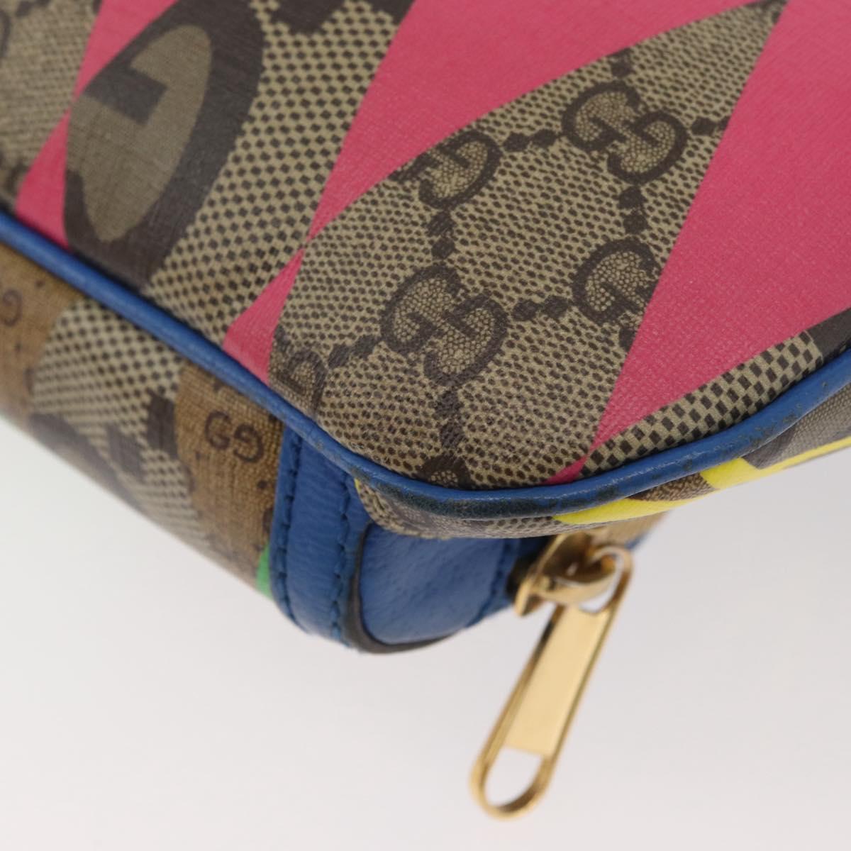 GUCCI GG Supreme Bum Bag PVC Multicolor Gold 733240 Auth 167180A